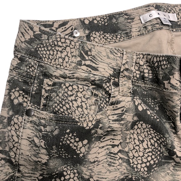 CAbi 958 Low Rise Stretch Diamondback Snakeskin Print Skinny Jeans - Picture 6 of 12